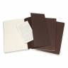 Средняя тетрадь (3 шт) Moleskine Cahier коричневая Чистые листы