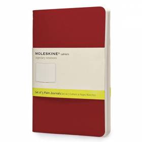 Набір зошитів Moleskine Cahier (3шт) A6 Бордовий Чисті аркуші