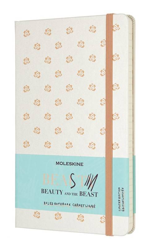 Средний блокнот Moleskine Beauty & The Beast Твердая обложка Белый Линия