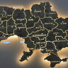 Деревянная карта Украины с подсветкой на акриле
