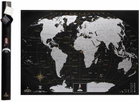 Скретч-карта світу англійською MyMap Black Edition Silver
