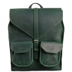 Кожаный рюкзак AV2 Зеленый (P501)