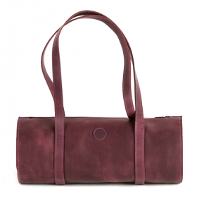Кожаная женская сумка-тубус AV2 Красная (B313)