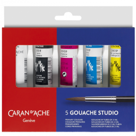 Набор Красок Caran d'Ache Gouache Studio металлический бокс 5 цветов