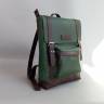 Кожаный мужской рюкзак AV2 Зеленый (P560)