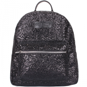 Жіночий рюкзак з текстилю з глітером Poolparty XS Чорний xs-bckpck-glitter-black фото