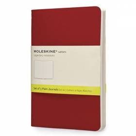 Набор тетрадей Moleskine Cahier (3шт) A6 Бордовый Чистые листы CH113 фото