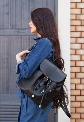 Рюкзак зі шкіри BlankNote Олсен Онікс BN-BAG-13-onyx фото