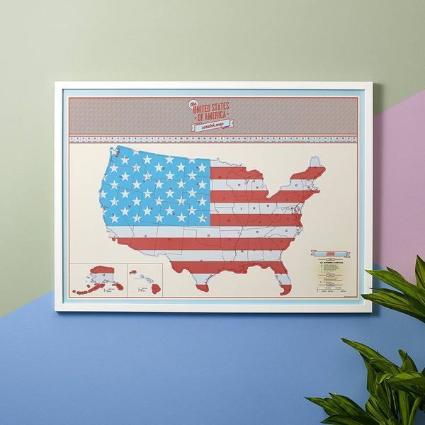 Скретч-карта США Luckies Scratch Map USA Edition LUKUS фото