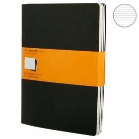 Великий зошит (3 шт) Moleskine Cahier чорна Лінія QP321 фото