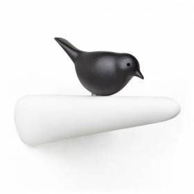 Крючок настенный Qualy Picky Sparrow Black QL10211-WH-BK фото