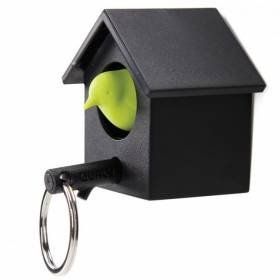 Ключница настенная и брелок для ключей Qualy Cuckoo Black QL10233-BK-GN фото