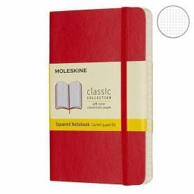 Карманный блокнот Moleskine Classic Мягкая обложка Красный Клетка QP612F2 фото