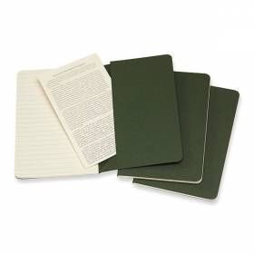 Карманная тетрадь (3 шт) Moleskine Cahier зеленая Линия CH011K15 фото