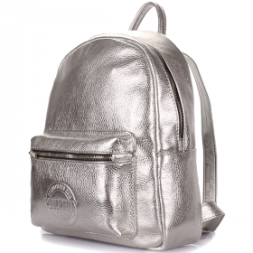 Рюкзак жіночий шкіряний Poolparty XS Срібло xs-bckpck-leather-silver фото