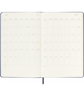 Середній Щотижневик Moleskine 2024 Сапфір М’який