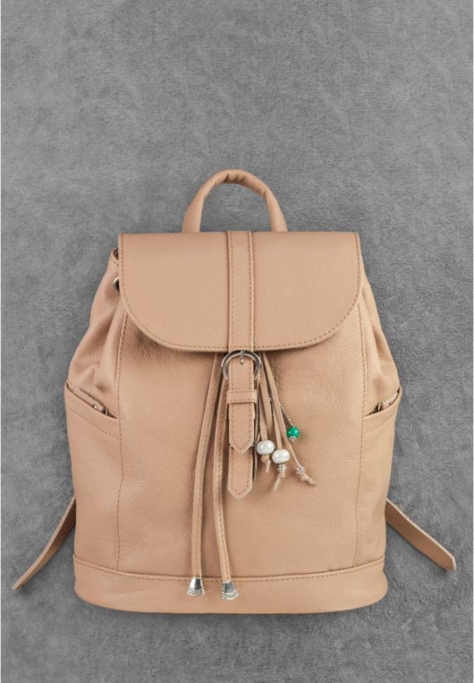 Рюкзак из кожи BlankNote Олсен Крем-брюле