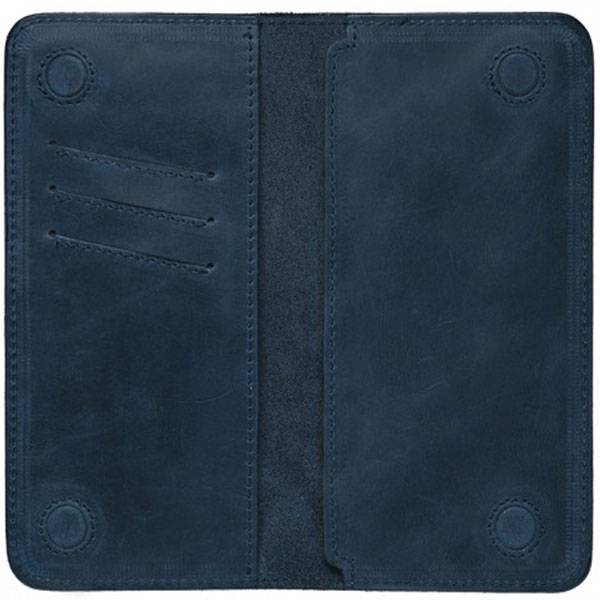 Вертикальный кожаный чехол-портмоне на магнитах Black Brier Синий (PM6-97)