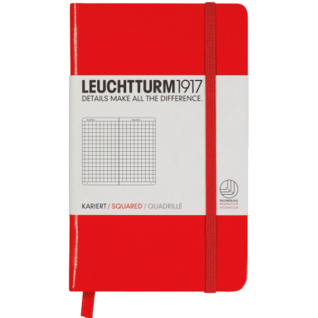 Блокнот Leuchtturm1917 Карманный Красный Клетка (332077)