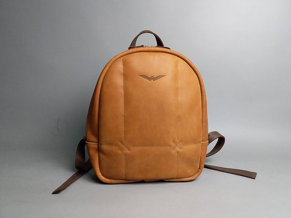 Кожаный рюкзак AV2 Горчичный (P535)
