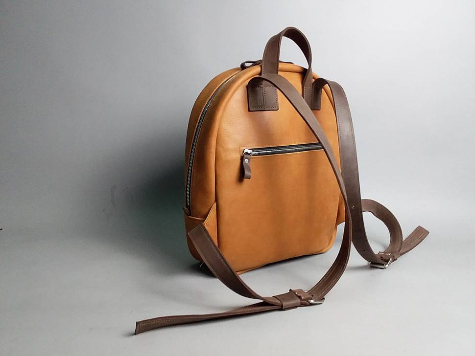 Кожаный рюкзак AV2 Горчичный (P535)