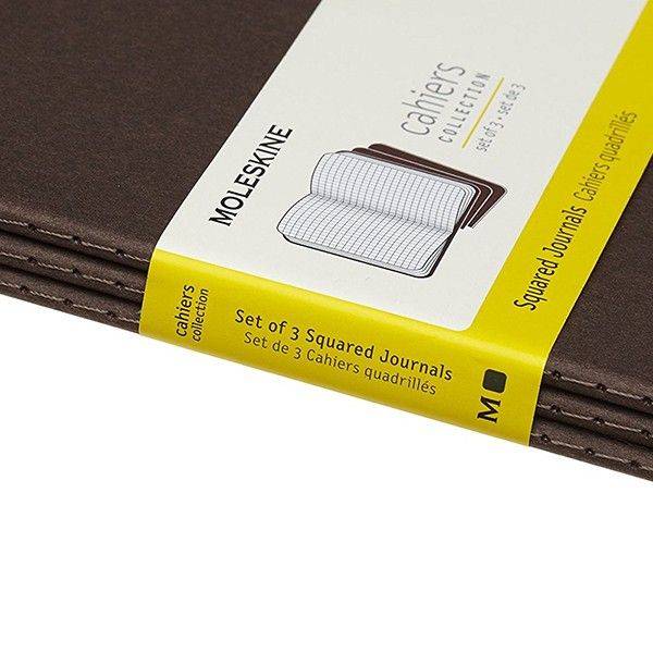 Средний блокнот Moleskine Cahier (3 шт) Коричневый Клетка