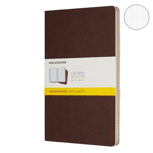 Средний блокнот Moleskine Cahier (3 шт) Коричневый Клетка