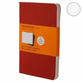 Средняя тетрадь (3 шт) Moleskine Cahier бордовая Линия
