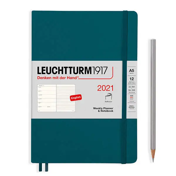 Средний Еженедельник с Заметками Leuchtturm1917 Мягкий Тихоокеанский Зеленый 2021