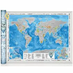 Скретч-карта мира на английском Discovery Map Silver