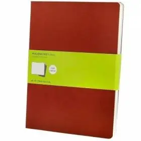 Велика зошит (3 шт) Moleskine Cahier бордова Чисті аркуші