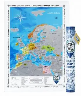 Скретч-карта Европы на английском Discovery Map