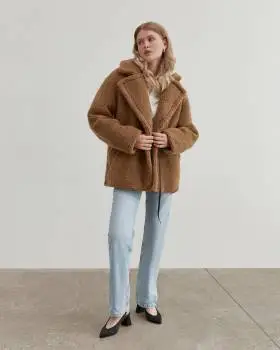 Шуба з еко-хутра Oversize mini Коричнева 