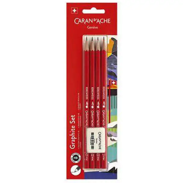 Набор Caran d'Ache Back to School (4 карандаша HB + ластик)