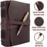 Кожаный блокнот Comfy Strap A5 Коричневый в линию + ручка
