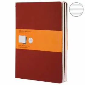 Велика зошит (3 шт) Moleskine Cahier бордова Лінія