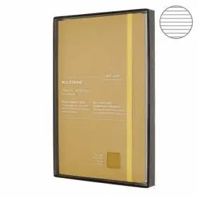 Середній Шкіряний блокнот Moleskine Leather Янтар в лінію + прозорий бокс