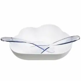 Салатница с ложками для сервировки Cloud Qualy Белая