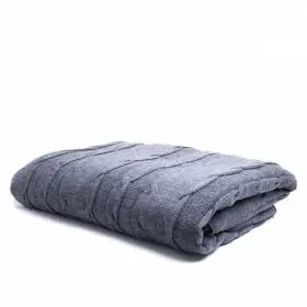 Плед Decorlab Косички сірі з вовни