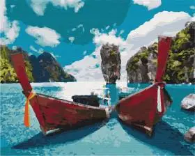 Картина за номерами Човни у лагуні 40x50 см