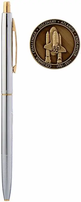 Авторучка Fisher Space Pen Шаттл памятный выпуск с монетой
