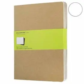 Велика зошит (3 шт) Moleskine Cahier бежева Чисті аркуші
