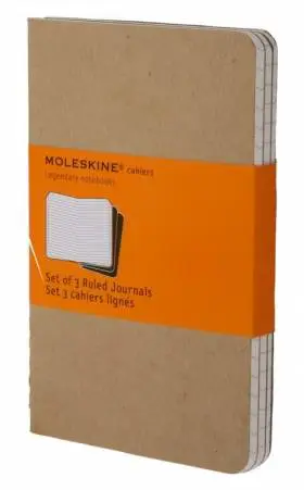 Средняя тетрадь (3 шт) Moleskine Cahier бежевая Линия