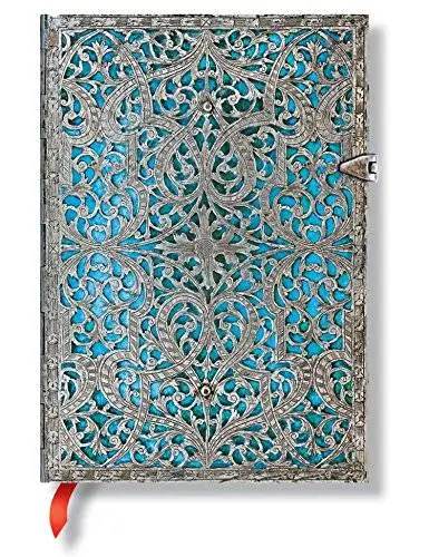 Средний блокнот Paperblanks Серебряная Филигрань Лазурный Линия