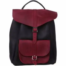 Кожаный женский рюкзак Dekey Classic Черный Марсала