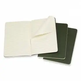 Кишенькова зошит (3 шт) Moleskine Cahier зелена Лінія