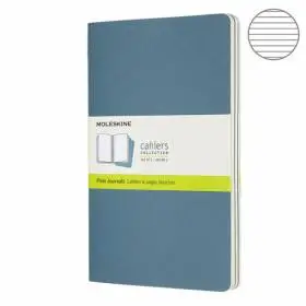 Средний Блокнот Moleskine Cahier (3 шт) Линия Живой Голубой