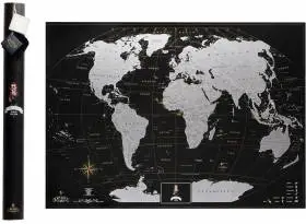 Скретч-карта мира на английском MyMap Black Edition Silver