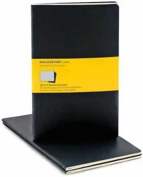 Средняя тетрадь (3 шт) Moleskine Cahier черная Клетка