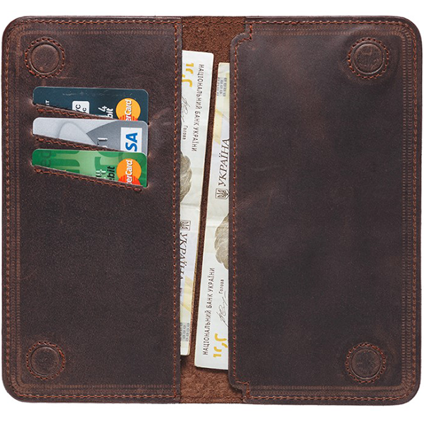 Вертикальный кожаный чехол-портмоне на магнитах Black Brier Коричневый (PM6-33)